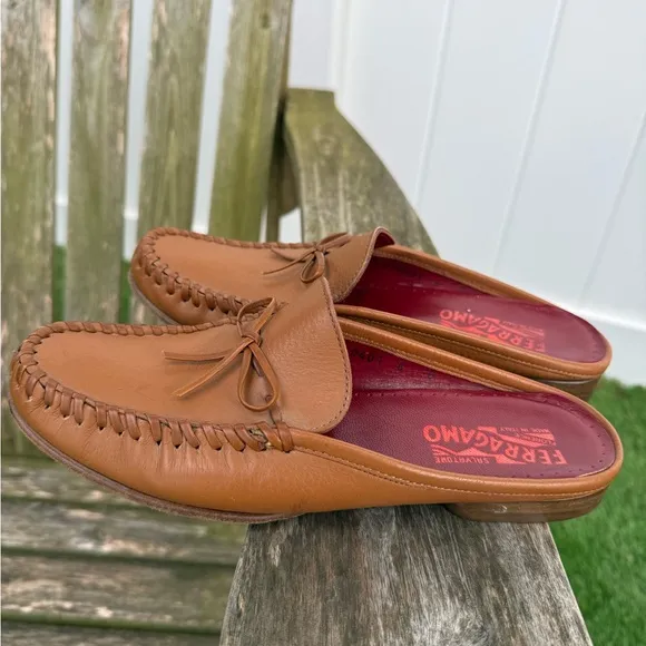 Salvatore Ferragamo Women’s Shoes Loafer Slip Ons Size 6 T Tan