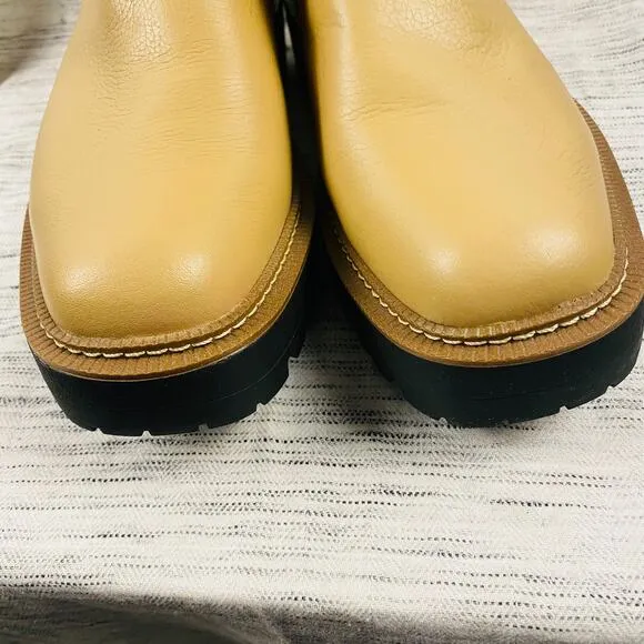 Sam Edelman Laguna Chelsea Boots Waterproof Lug Sole Beige Tan Size 10.5 NWT