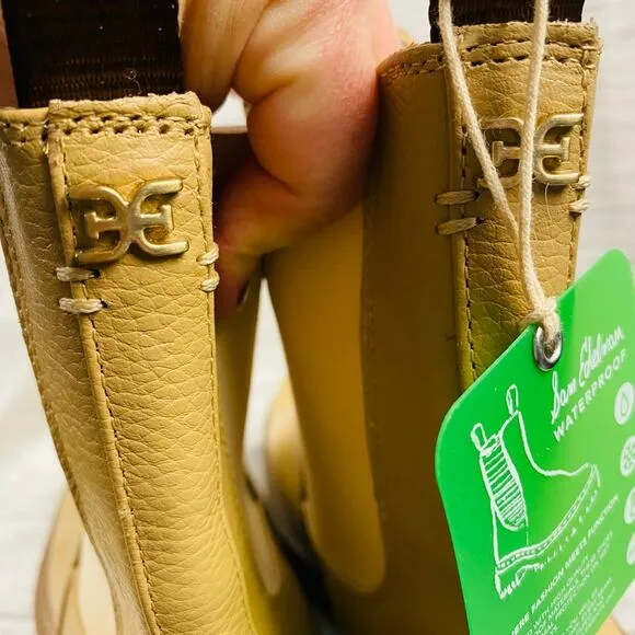 Sam Edelman Laguna Chelsea Boots Waterproof Lug Sole Beige Tan Size 10.5 NWT