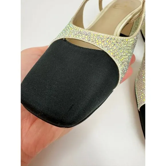 SAM EDELMAN TARRA GLITZ SLINGBACK SHOES