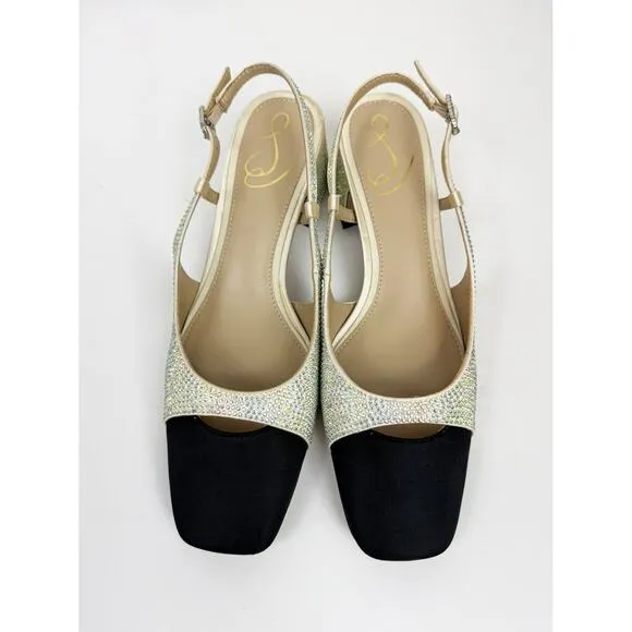 SAM EDELMAN TARRA GLITZ SLINGBACK SHOES