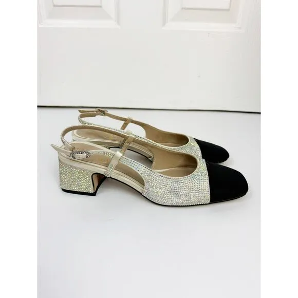 SAM EDELMAN TARRA GLITZ SLINGBACK SHOES