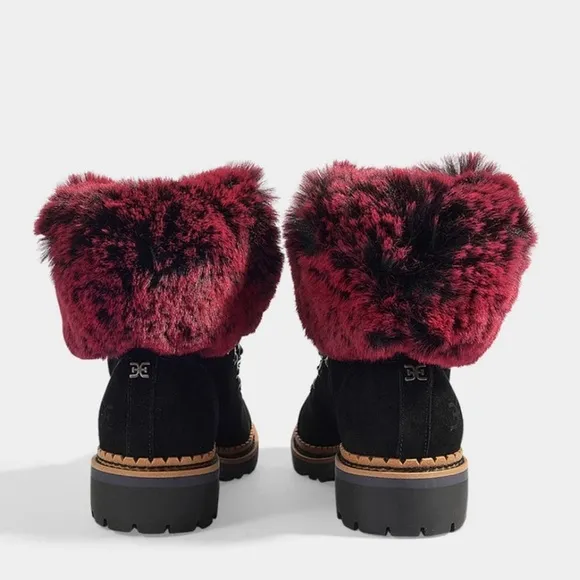 Sam Edelman Women’s Bowen Hiking Boots in Black/Raspberry Wine
