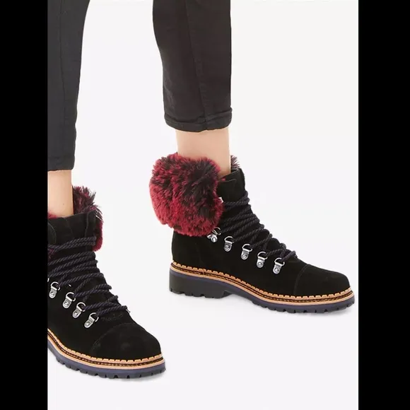 Sam Edelman Women’s Bowen Hiking Boots in Black/Raspberry Wine