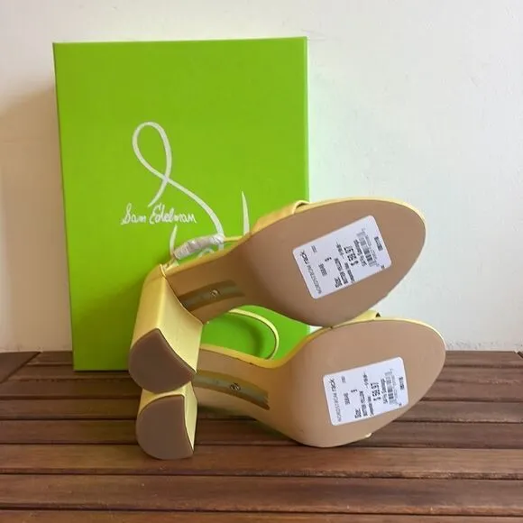 Sam Edelman Yaro Ankle Strap Sandal Butter Yellow Size 9
