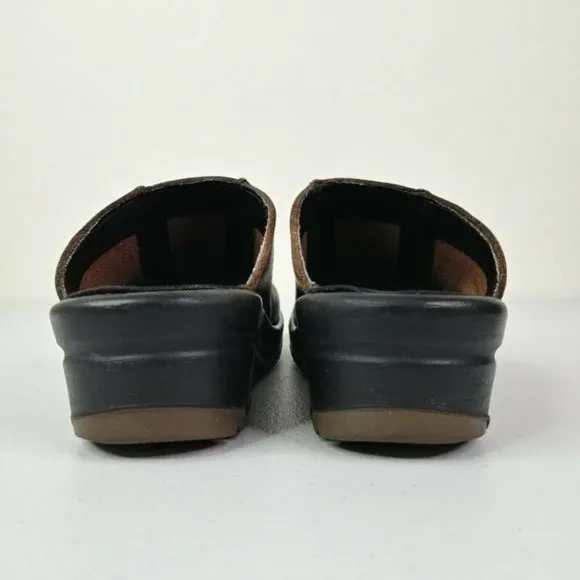 Sanita Women’s Clogs Dark Brown Size EUR 39 Leather Slip On Shoes Slides US 8