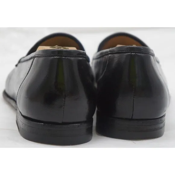 Santoni Black Calf Leather Tassel Loafer Dress Shoes Moc Toe Italy Men's 10.5 D