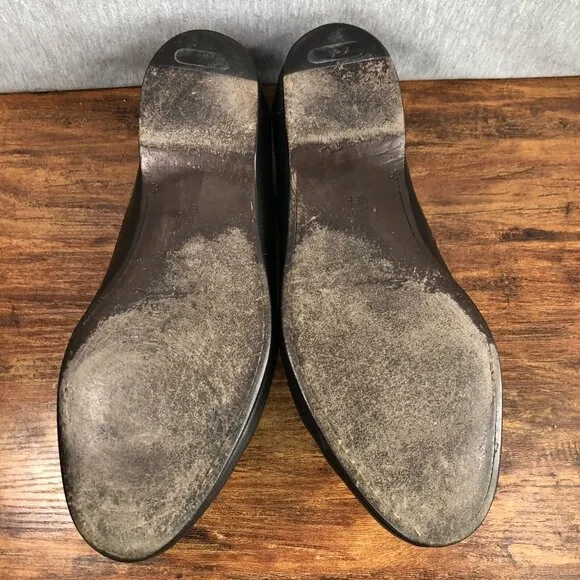 Santoni Black Tassel Leather Slip On Loafers US Size 10.5 2E Wide Italy Shoes