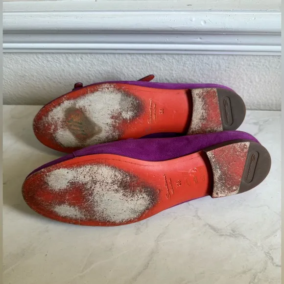 SANTONI Women’s Purple Suede Loafers