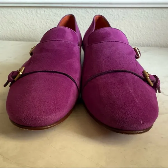 SANTONI Women’s Purple Suede Loafers
