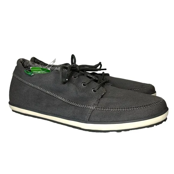SANUK Men Size 10 Cassius Charcoal Lace Up Casual Street Shoes Sneakers SMF10451