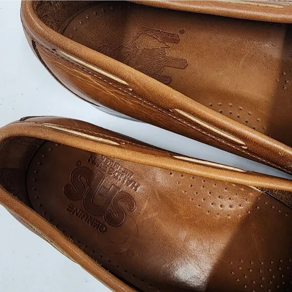SAS Kiltie Tassel Handsewn Moc Toe Leather Loafers Dress Shoes 12 N