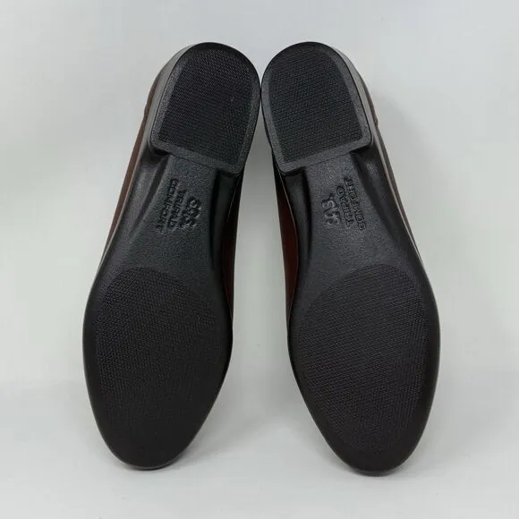 SAS Savvy Loafers Womens 7 Wide Brown Leather Casual Office Slip On Shoes