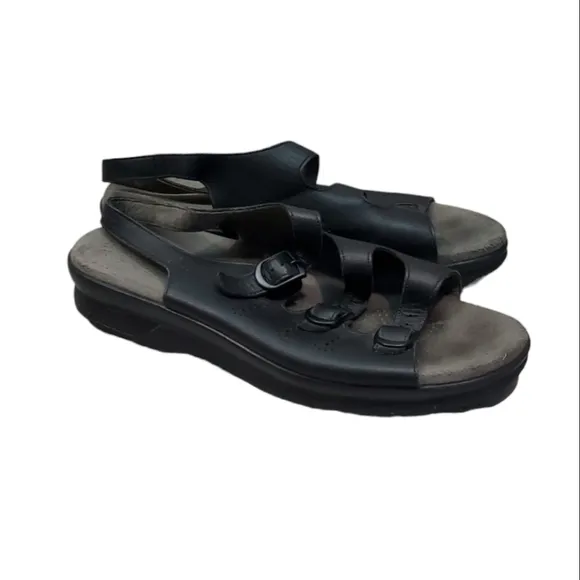 Sas Womens Comfort Tripad Leather Sandals shoes sz 9.5W Wide