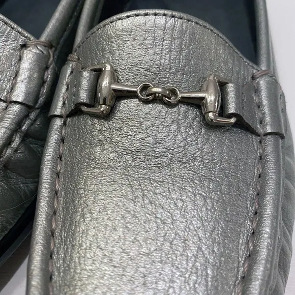 SAS Women's Metro Metallic Silver Leather Horse-Bit‎ Loafers Shoes US Size 7.5