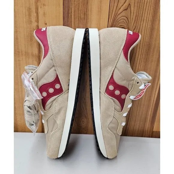 Saucony DXN Trainer Vintage Tan/Red Men's Running Shoes Size 8.5