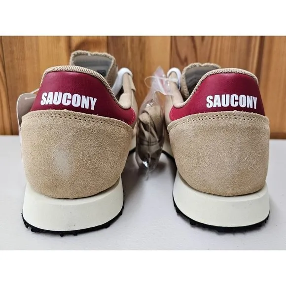 Saucony DXN Trainer Vintage Tan/Red Men's Running Shoes Size 8.5