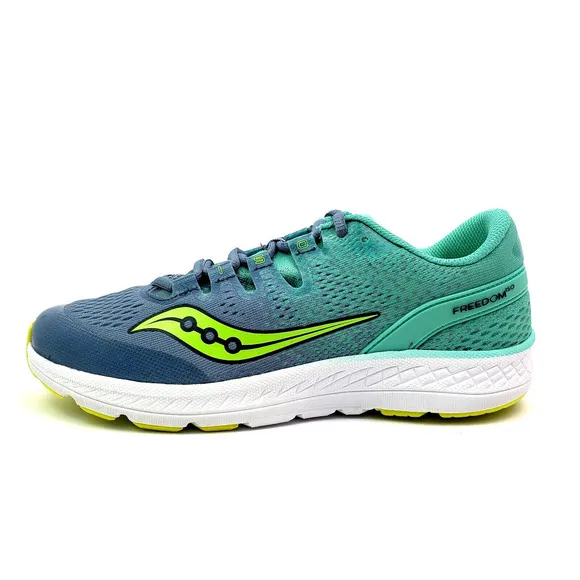 Saucony Freedom ISO Girls Size 6Y Womens Sz 7 Gray Green Running Sneaker Shoes