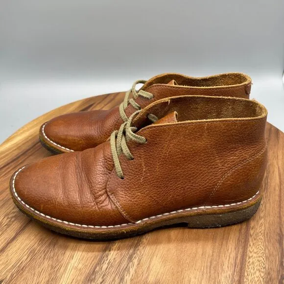 SeaVees 3 Eye Chukka Boots Mens 8 Brown Brass Leather Ankle Comfort Distressed