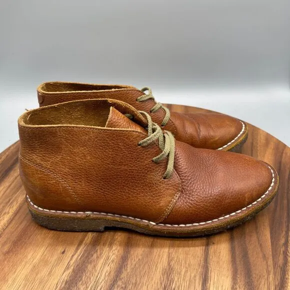 SeaVees 3 Eye Chukka Boots Mens 8 Brown Brass Leather Ankle Comfort Distressed