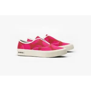 SeaVees Sunset Strip Cabana Sacriet Sneakers Pink Red Polka Dot Slip On, sz 9