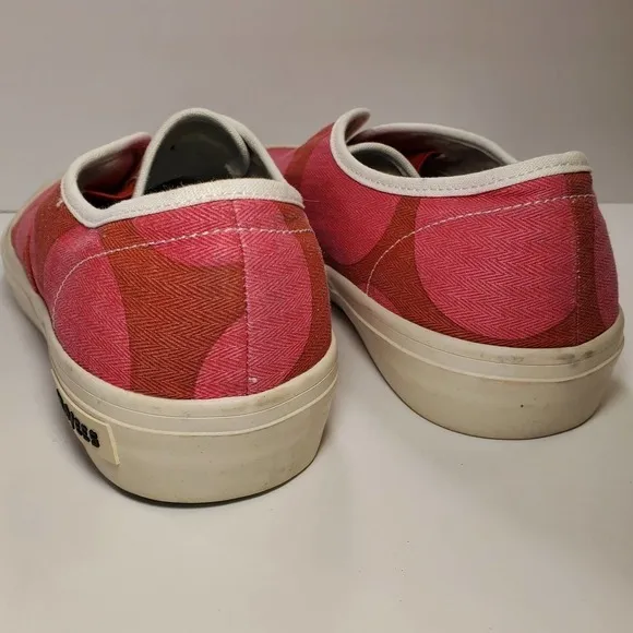 SeaVees Sunset Strip Cabana Sacriet Sneakers Pink Red Polka Dot Slip On, sz 9