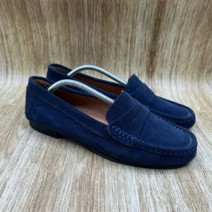 Shipton &amp; Heneage Penny‎ Loafers Women's Size 8 EU 39 Blue Suede Slip On Shoes