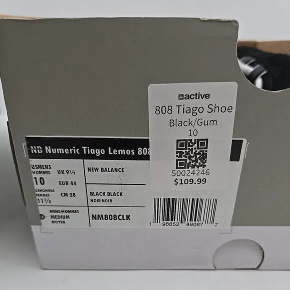 Size 10 - New Balance Tiago Lemos x Numeric 808 Black Coffee