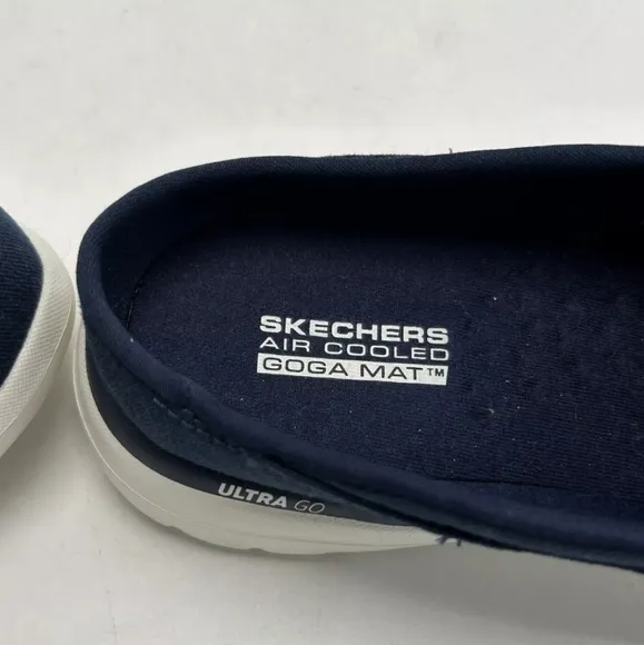 Skechers Boat Shoes On The Go Slip On Navy Goga Mat Air Cooled