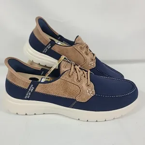 SKECHERS Women's On-The-Go Flex - Palmilla Hands Free Slip-Ins Navy Shoes Sz 8.5