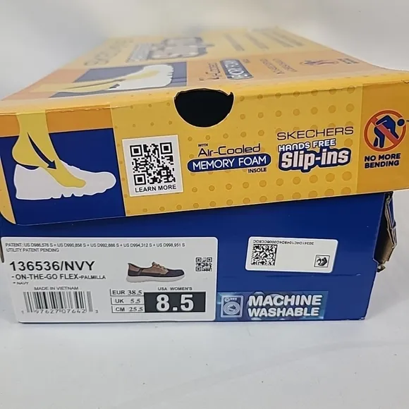 SKECHERS Women's On-The-Go Flex - Palmilla Hands Free Slip-Ins Navy Shoes Sz 8.5