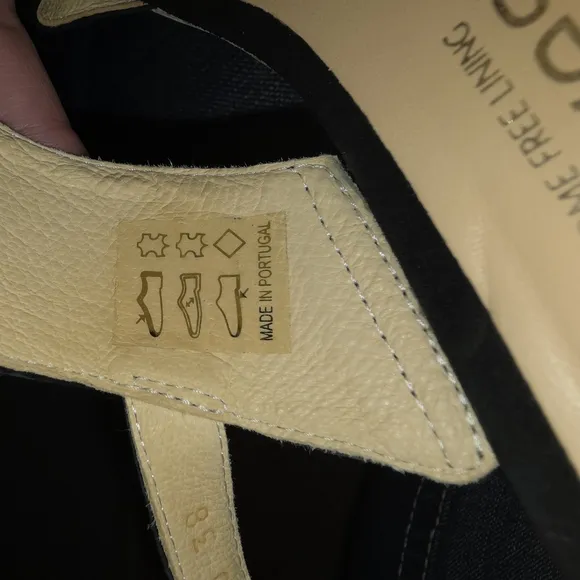 Softwaves Leather Sandal Black Sz 38 NWOT