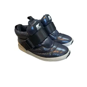 Sorel Boots 7 Navy Blue Out n About Puffer Waterproof Winter Chunky Futuristic