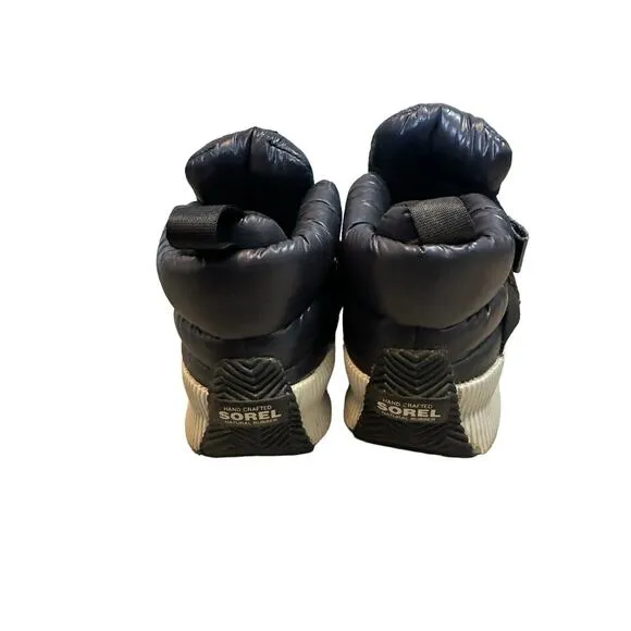 Sorel Boots 7 Navy Blue Out n About Puffer Waterproof Winter Chunky Futuristic