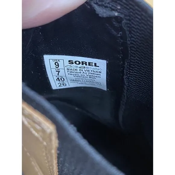 Sorel Brex Chelsea Boots Women 9 Beige Leather Pull On Waterproof LL6060-253 S49