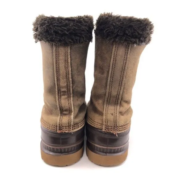Sorel Brown Leather Waterproof Winter Snow Boots 8