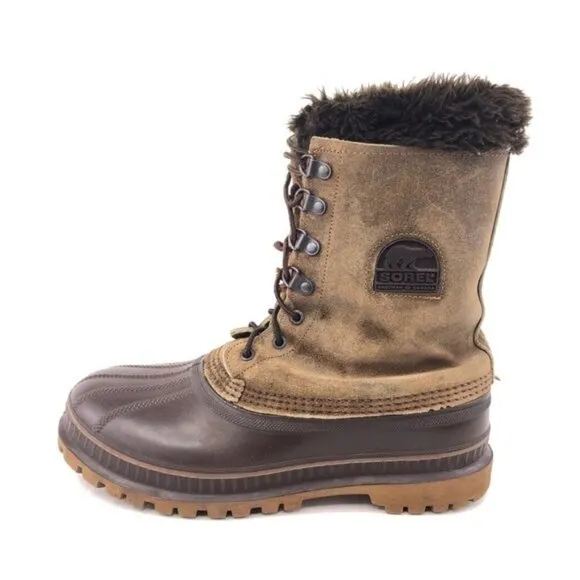 Sorel Brown Leather Waterproof Winter Snow Boots 8