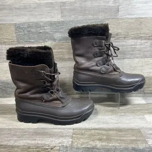 Sorel Buffalo Boots Men’s 10 Brown Leather Duck Snow Wool Lined Waterproof