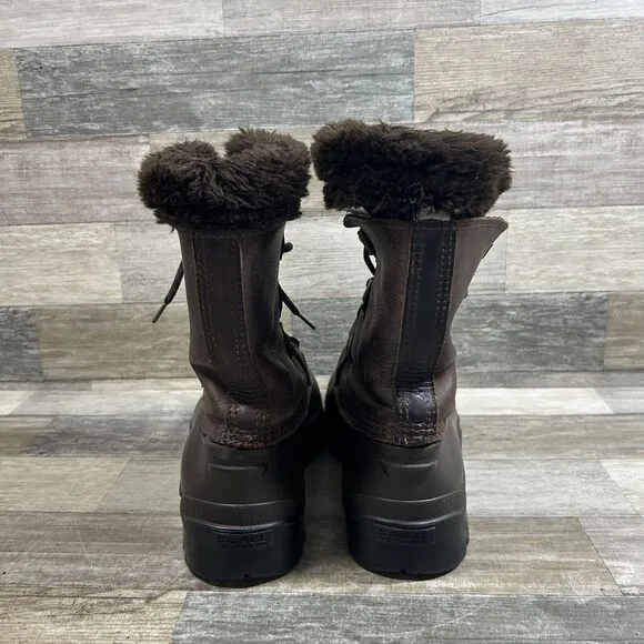 Sorel Buffalo Boots Men’s 10 Brown Leather Duck Snow Wool Lined Waterproof
