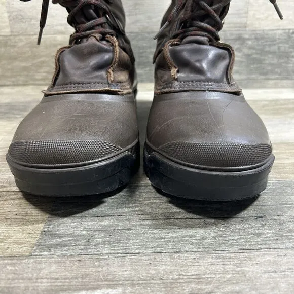 Sorel Buffalo Boots Men’s 10 Brown Leather Duck Snow Wool Lined Waterproof