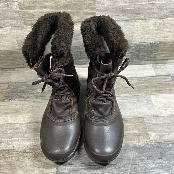 Sorel Buffalo Boots Men’s 10 Brown Leather Duck Snow Wool Lined Waterproof