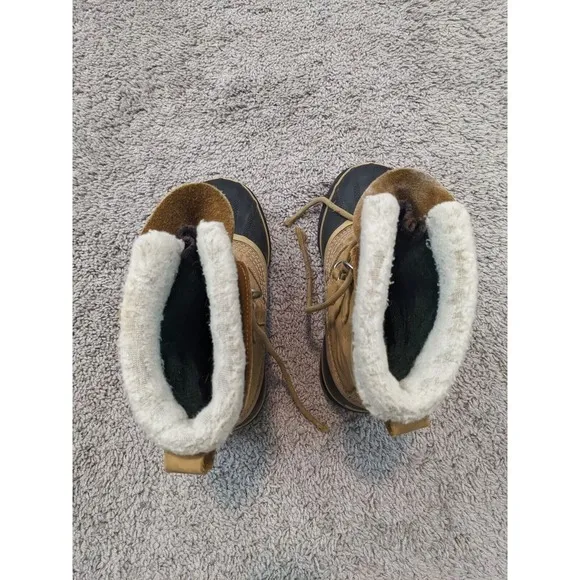 SOREL Caribou Snow Boots Mens 7 Waterproof Winter Shoes Lace Up Beige‎