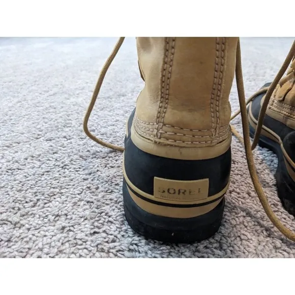SOREL Caribou Snow Boots Mens 7 Waterproof Winter Shoes Lace Up Beige‎