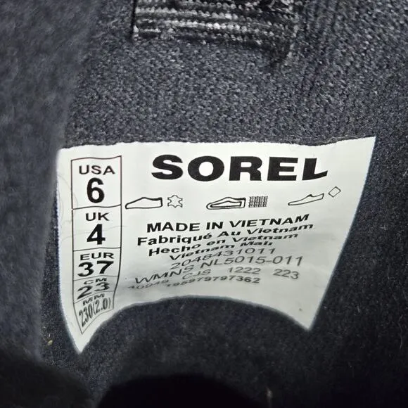 Sorel Caribou X Womens Size 6 Platform Waterproof Leather Boots Black Pink