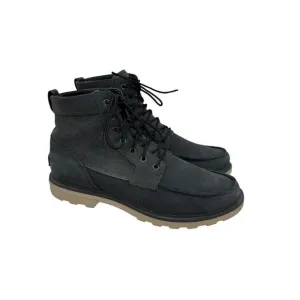 Sorel Carson Waterproof Moc Toe Black Leather Boots Shoes NM4763-048 Mens sz 13