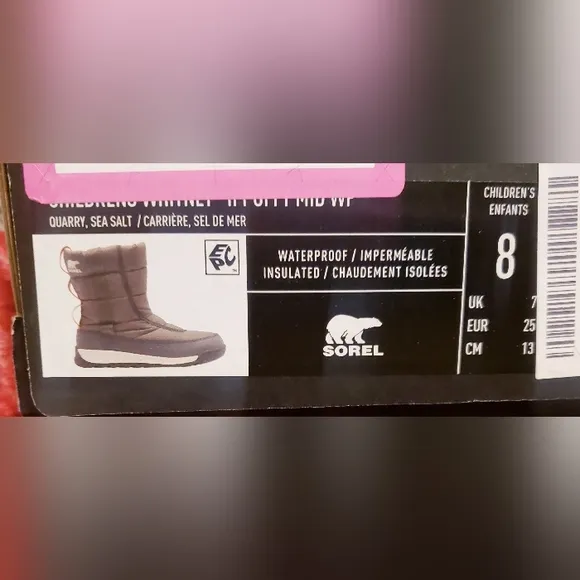 Sorel Children's Whitney II Plus Puffy WP Boots Girl or Boy Size 8
