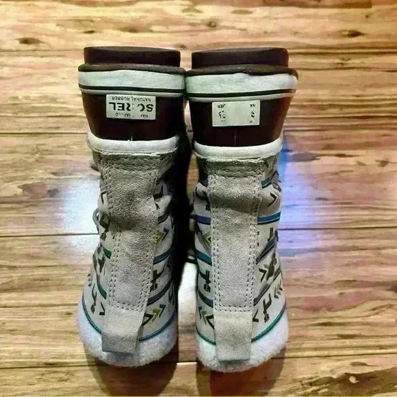 SOREL Deer Caribou Print 1964 Waterproof Women's Boots Sz 8 Graphic Brown Aztec