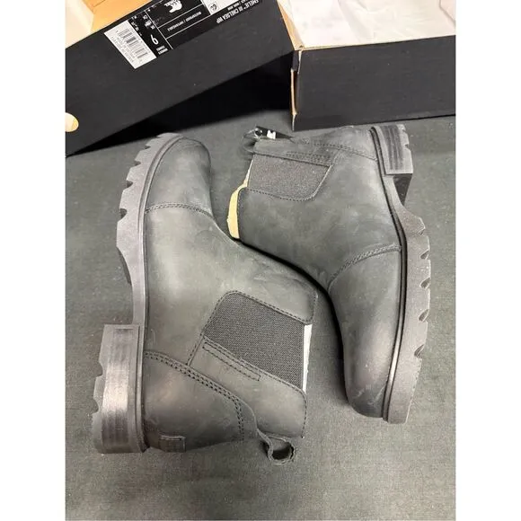 Sorel Emilie III Waterproof Black Leather Chelsea Boots 9