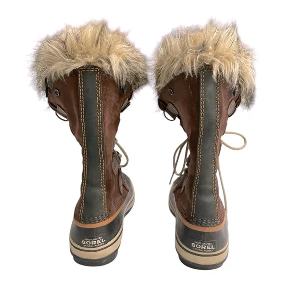 Sorel Joan of Arctic Wool lined FurTrim Tall Brown Boots. 7