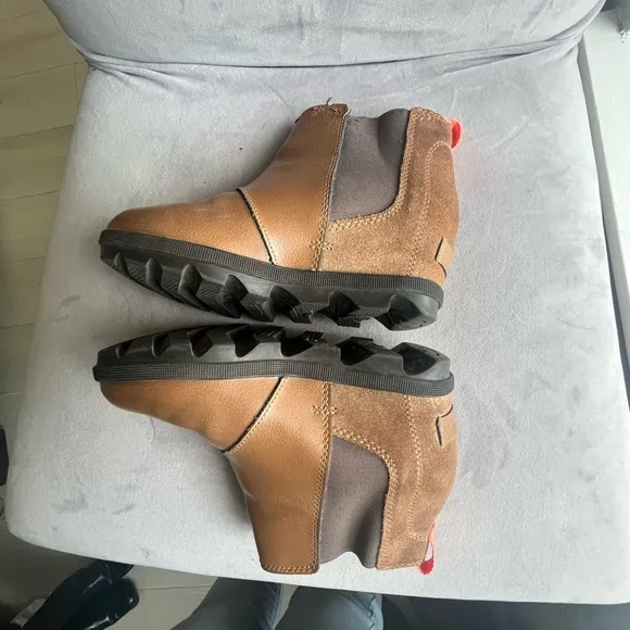 Sorel joan of artic chelsea SUEDE LEATHER COMBO waterproof wedge bootie BOOTS 2
